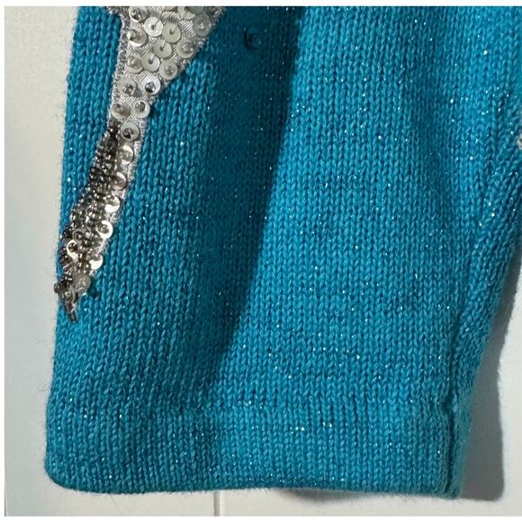 Susan Bristol Holiday Cardigan Vintage Reindeer Embellished Sweater Small - Picture 11 of 12